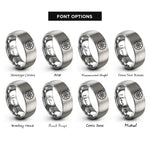 font options for inside engraving on gray ship compass rings