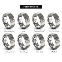 font options for inside engraving on gray ship compass rings