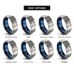 font options for inside engraving on blue & silver ship figurehead mermaid rings