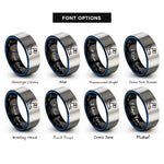 font options for inside engraving on black & blue & gray ship flag rings