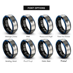 font options for inside engraving on black & blue & grey ship jolly roger rings