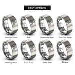 font options for inside engraving on grey ship propeller rings