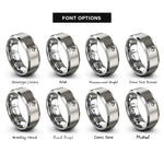font options for inside engraving on grey ship route dashes rings