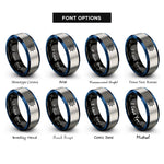 font options for inside engraving on black & blue & silver ship wheel rings