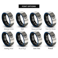 font options for inside engraving on black & blue & silver ship wheel rings