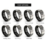 font options for inside engraving on black & gray ship wheel rings