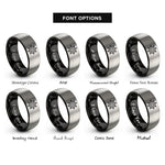 font options for inside engraving on black & silver ship wheel rings