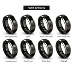 font options for inside engraving on black & silver ship wheel rings