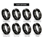 font options for inside engraving on black & silver ship wheel rings