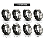 font options for inside engraving on black & gray ship wheel rings
