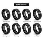font options for inside engraving on black ship wheel rings