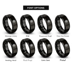 font options for inside engraving on black ship wheel rings