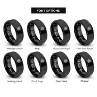 font options for inside engraving on black ship wheel rings