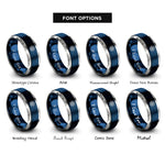 font options for inside engraving on blue & gray ship wheel rings