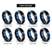 font options for inside engraving on blue & gray ship wheel rings