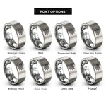 font options for inside engraving on gray ship wheel rings