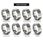font options for inside engraving on silver ship wheel rings