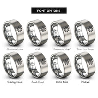 font options for inside engraving on silver ship wheel rings