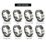 font options for inside engraving on silver ship wheel rings