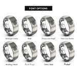 font options for inside engraving on grey ship wheel rings