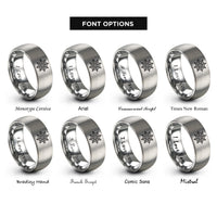 font options for inside engraving on grey ship wheel rings