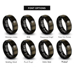 font options for inside engraving on gunmetal & black ship wheel rings