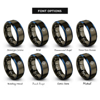 font options for inside engraving on gunmetal & blue ship wheel rings