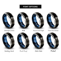 font options for inside engraving on black & blue & silver ship wheel helm rings