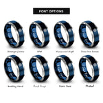 font options for inside engraving on blue & gray ship wheel helm rings