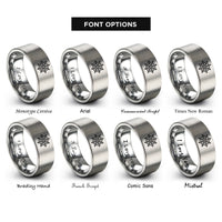 font options for inside engraving on silver ship wheel helm rings