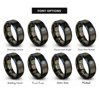 font options for inside engraving on gunmetal & blue ship wheel helm rings