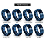 font options for inside engraving on blue ship wheel stamp rings