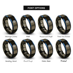 font options for inside engraving on gunmetal & blue ship wheel stamp rings