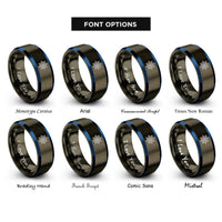 font options for inside engraving on gunmetal & blue ship wheel stamp rings