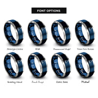 font options for inside engraving on blue & silver ships bell rings
