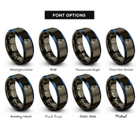 font options for inside engraving on gunmetal & blue ships bell rings