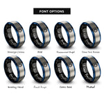 font options for inside engraving on black & blue & gray ships chronometer rope rings