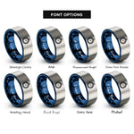 font options for inside engraving on blue & silver ships chronometer rope rings