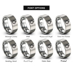 font options for inside engraving on grey ships chronometer rope rings