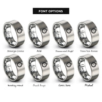 font options for inside engraving on grey ships chronometer rope rings
