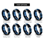 font options for inside engraving on blue & grey ships compass rings