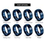font options for inside engraving on blue ships compass rings