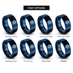 font options for inside engraving on blue ships compass rings