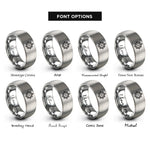 font options for inside engraving on silver ships compass rings