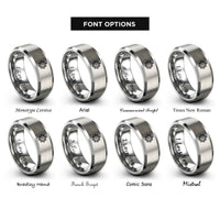 font options for inside engraving on silver ships compass rings