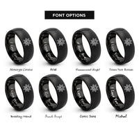 font options for inside engraving on black ships wheel skull rings