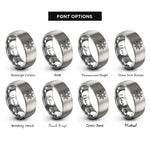 font options for inside engraving on gray ships wheel skull rings