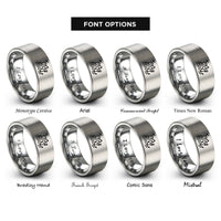 font options for inside engraving on grey shipwreck silhouette anchor rings