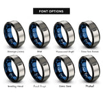 font options for inside engraving on black & blue & grey shock absorber rings