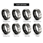 font options for inside engraving on black & gray shock absorber rings
